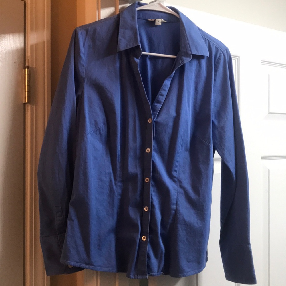 Banana republic button down top blue size 12